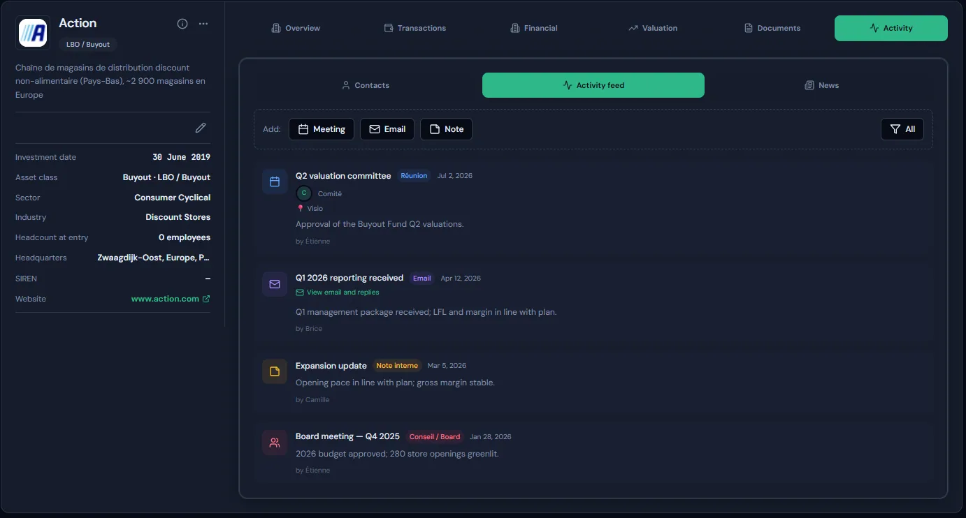 CRM Jolv — contacts et interactions